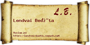 Lendvai Beáta névjegykártya