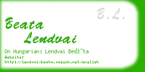beata lendvai business card